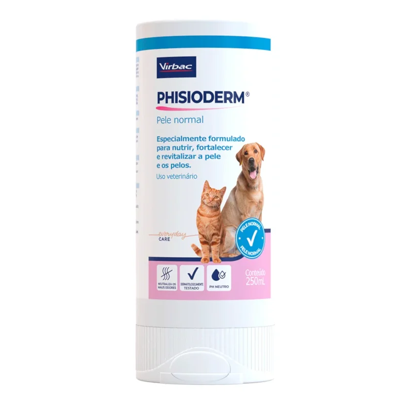 Shampoo Virbac Phisioderm Pele Normal para Cães e Gatos 250ml