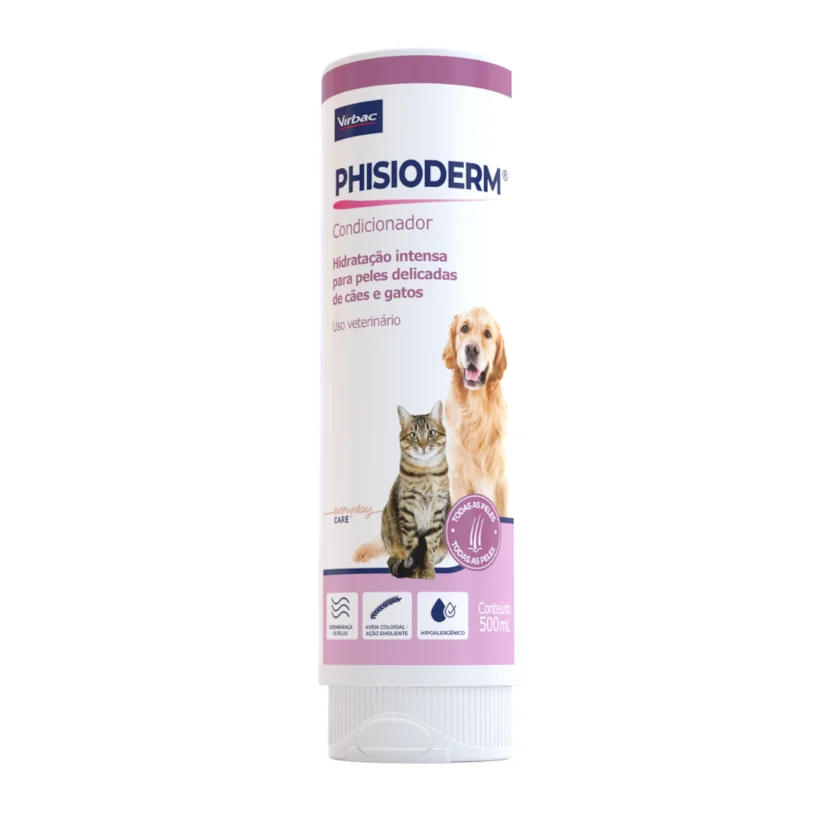 Condicionador Phisioderm Cães E Gatos Virbac 500ml