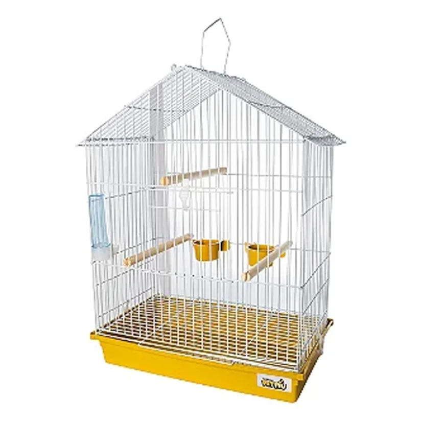 Gaiola Para Calopsita Teto Aramado Jel Plast Amarelo