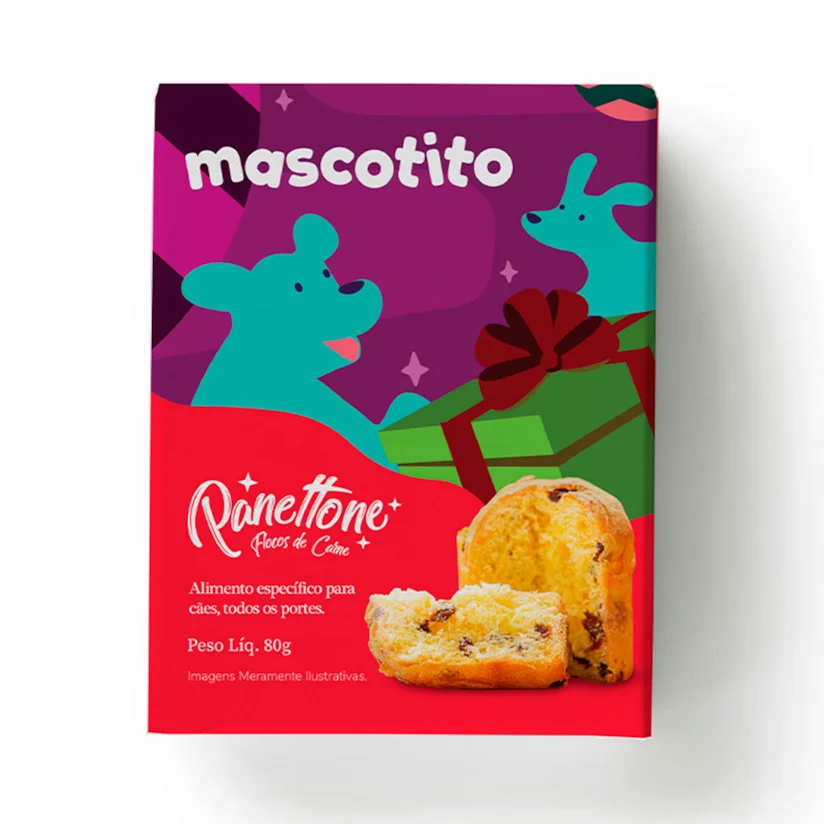 Panettone Mascotito para Cães Sabor Carne 80g