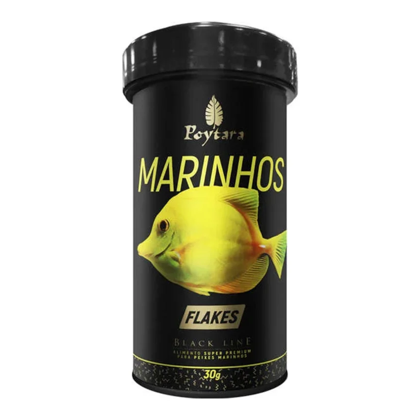 Ração Para Peixes Poytara Marinhos Black Line Flakes 30g