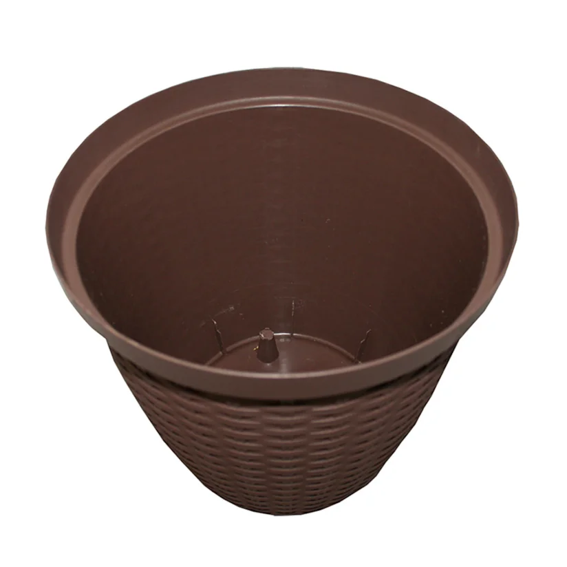 Vaso Cachepô Rattan Tabaco Taupe 600ml
