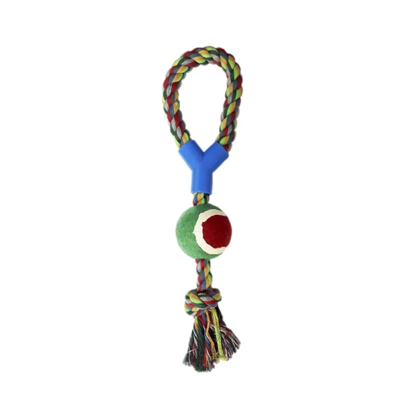 Brinquedo Mordedor Forca Com Bola De Tênis Chalesco