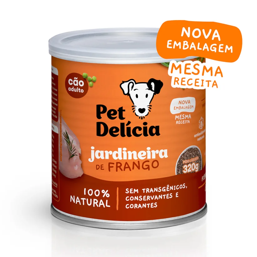 Ração Úmida Pet Delicia Cães Jardineira Frango 320g