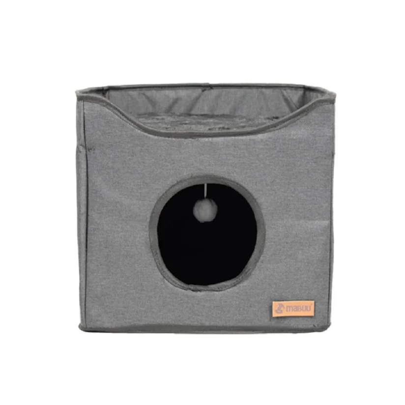 Cabana Dobrável para Gato Mabuu Pet 2 em 1 Cinza