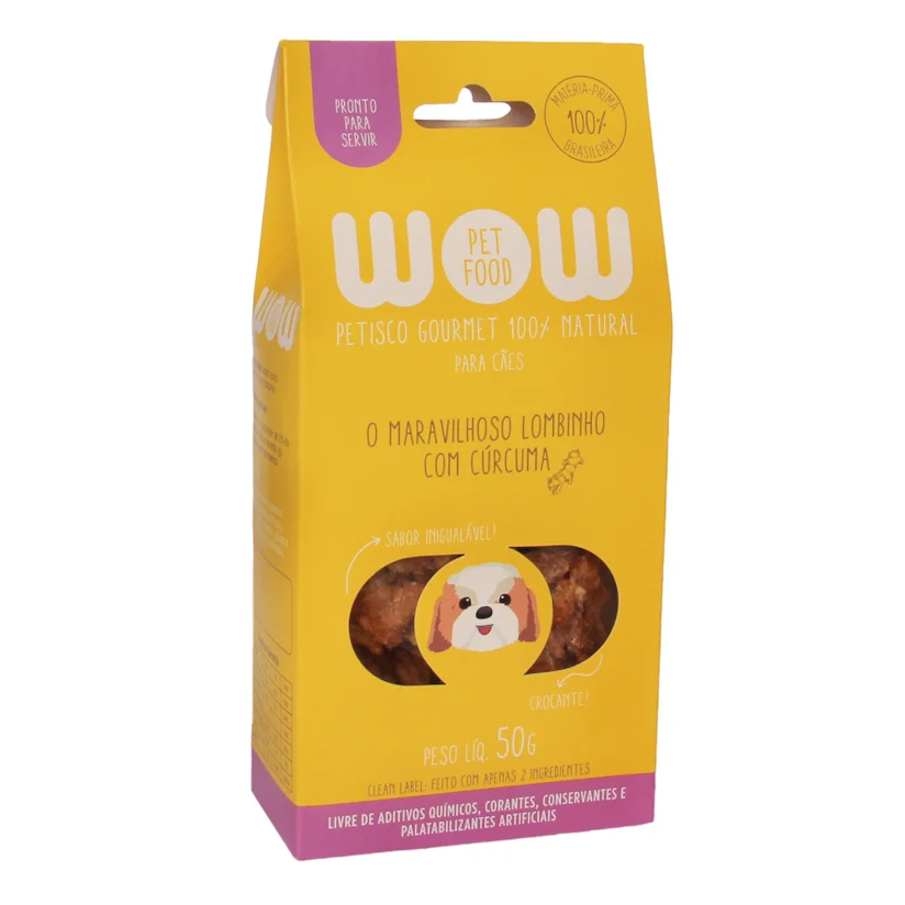 Petisco Para Cães Wow Gourmet Natural Lombinho e Cúrcuma 50g
