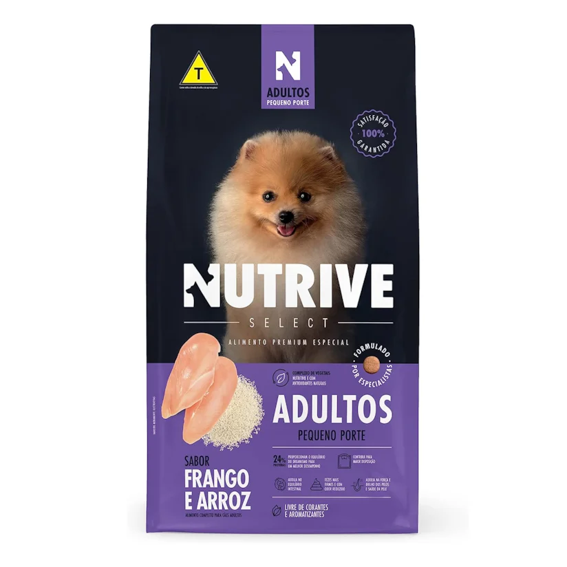 Ração Cães Nutrive Select Adultos Pequeno porte Frango e Arroz 15kg