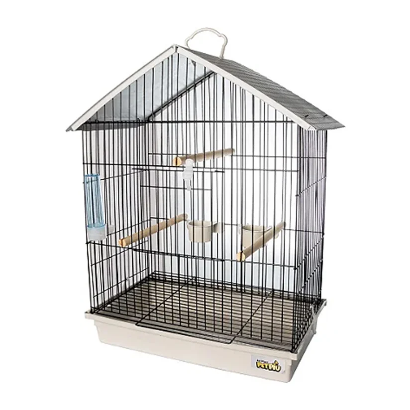 Gaiola Para Calopsita Teto Plástico Jel Plast Black/Branco