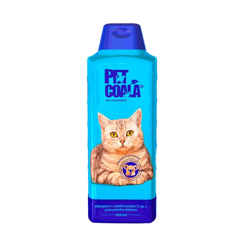 Shampoo e Condicionador 2 em 1 Pelos Escuros Pet Coala 500mL