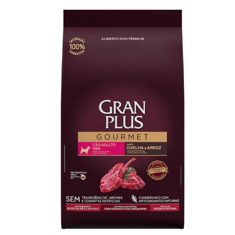 Ração Gran Plus Gourmet Cães Adultos Mini Ovelha e Arroz 10,1kg
