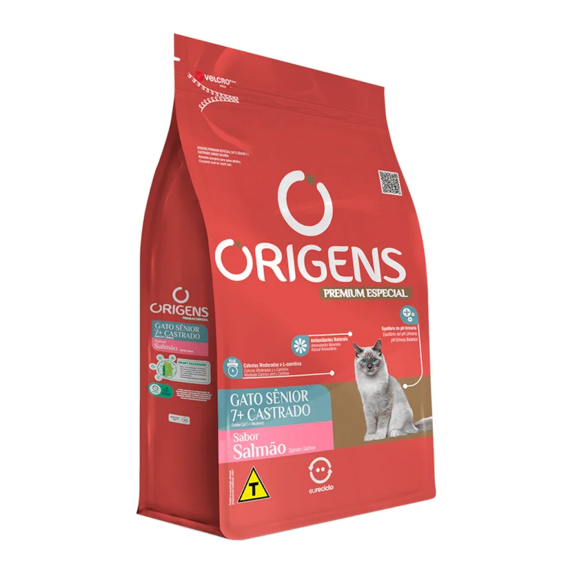Ração Origens Gatos Adultos Castrado Sênior Salmão 3kg