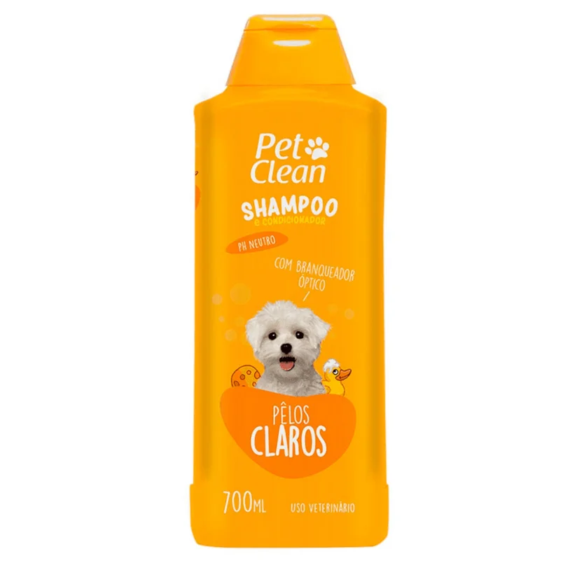 Shampoo Pelos Claros Cães e Gatos Pet Clean 700ml