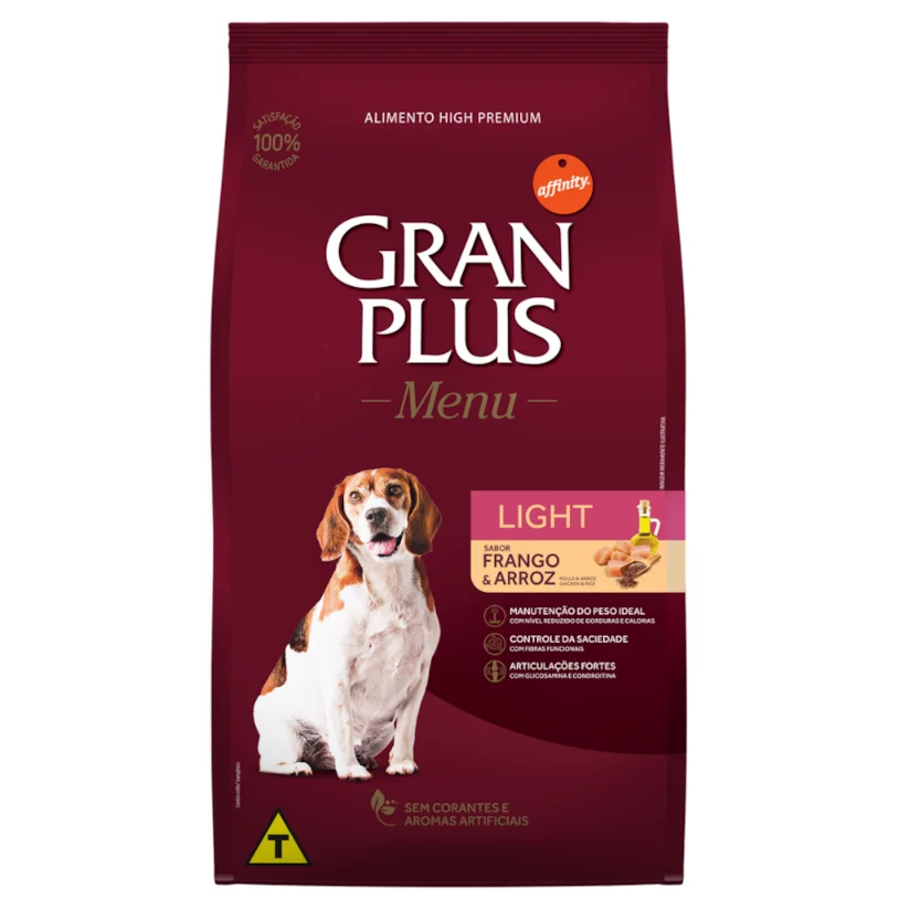 Ração Gran Plus Cães Menu Light Frango e Arroz 3kg