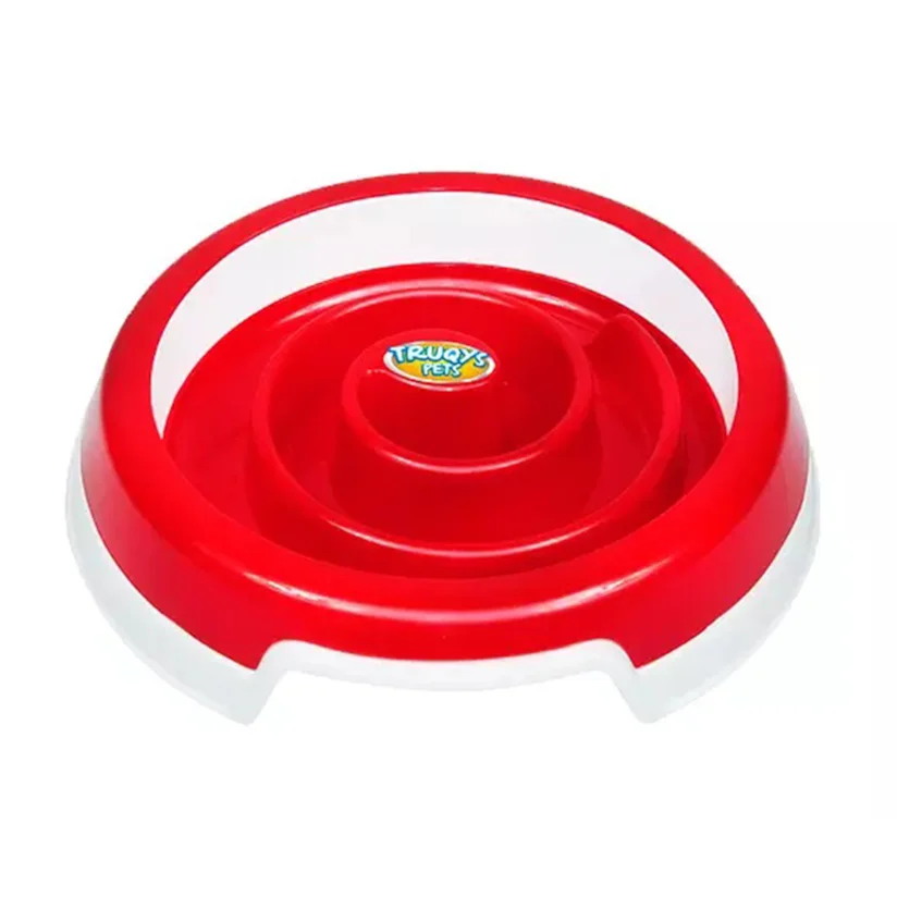 Comedouro Slow Food Vermelho Grande Truqys Pets