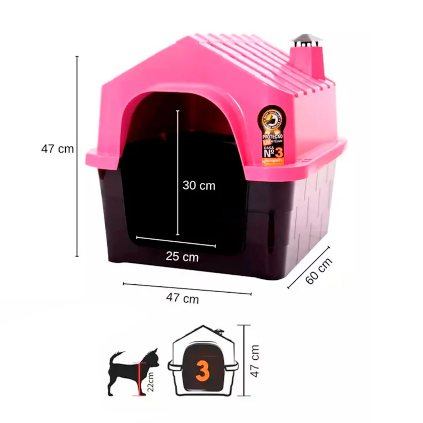 Casa Durapets Plástica Durahouse Rosa Nº3