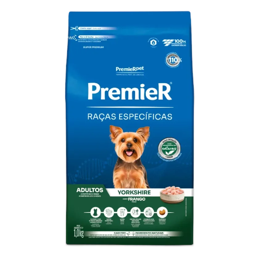 Ração Premier Raças Específicas Cães Adultos Yorkshire Frango 1kg