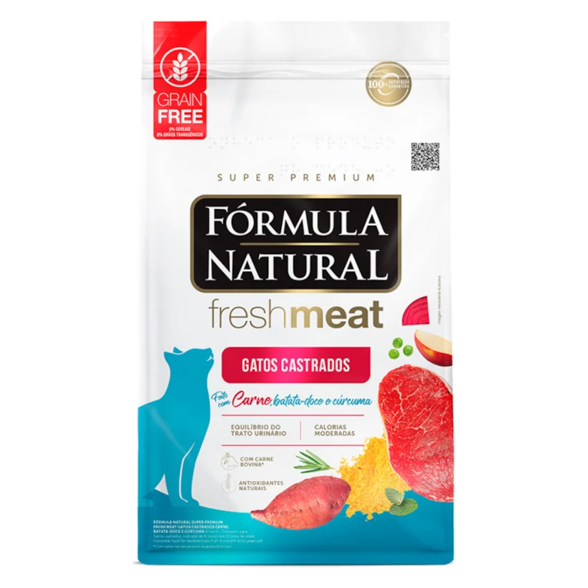 Ração Fórmula Natural Fresh Meat para Gatos Adultos Castrados Sabor Carne 10,1kg
