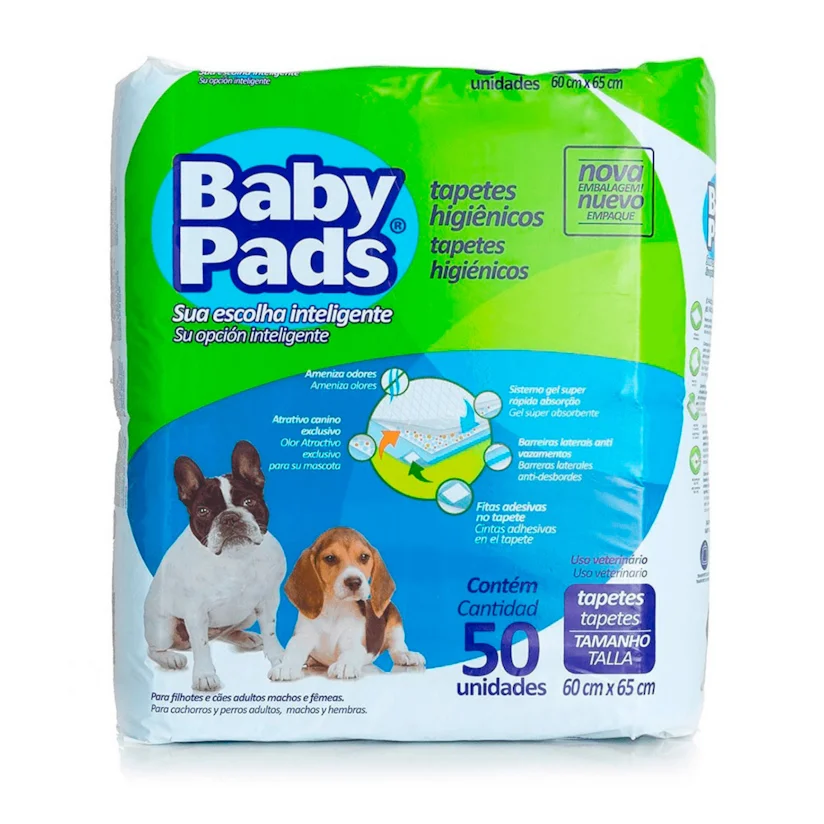 Tapete Higiênico Cães Baby Pads Com 50 Unidades