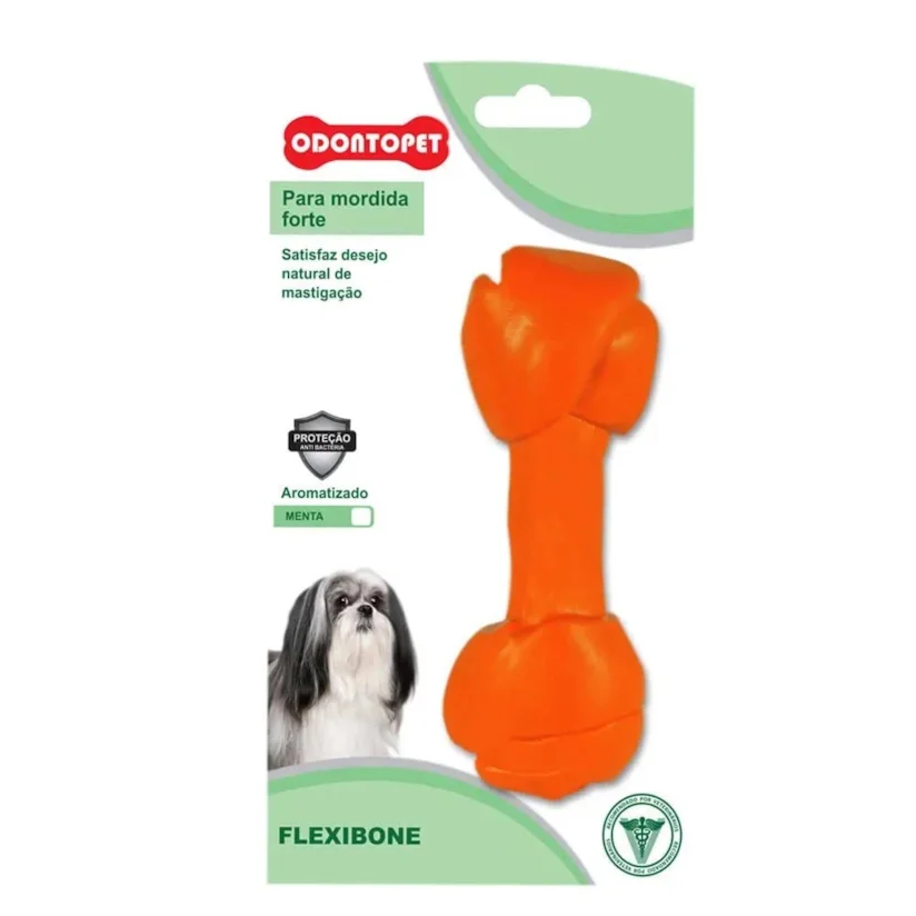 Brinquedo Mordedor Flexibone Big Cães Até 7kg Sabor Menta Odontopet