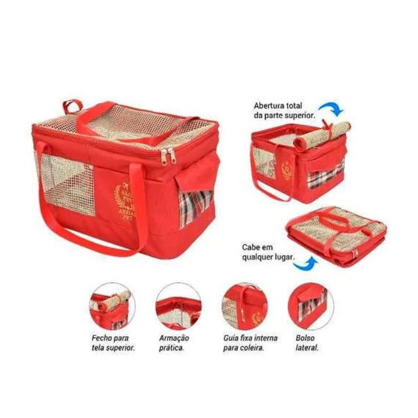 Bolsa Aerial Pet para Avião Cia Aérea Azul Vermelho