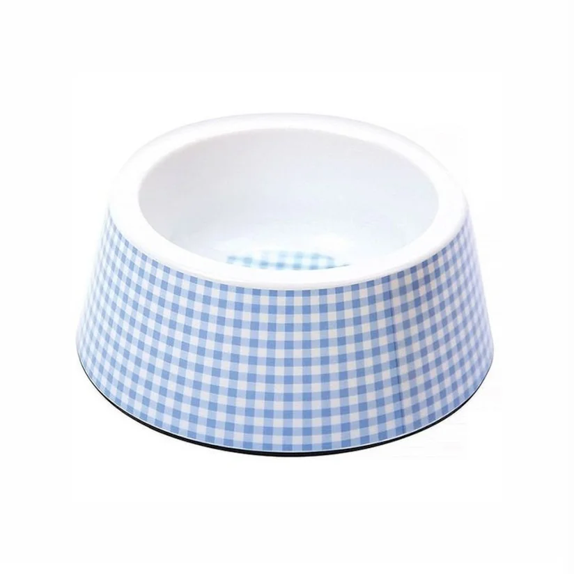 Comedouro Cães Jambo Plástico Vichy Azul 1