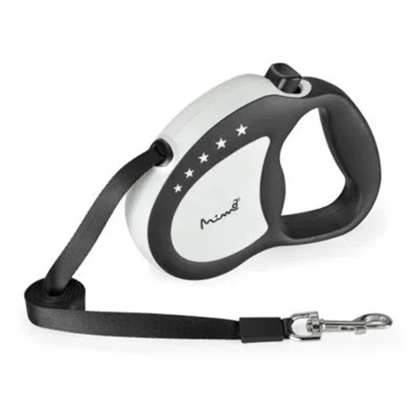 Guia Retrátil Cães Mimo Runner Emborrachada Até 50kg Preto