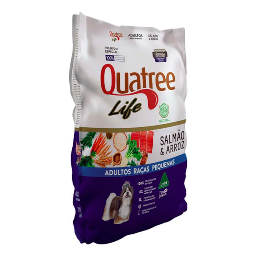 Ração Quatree Life Cães Adultos Raças Pequenas Salmao 10,1kg