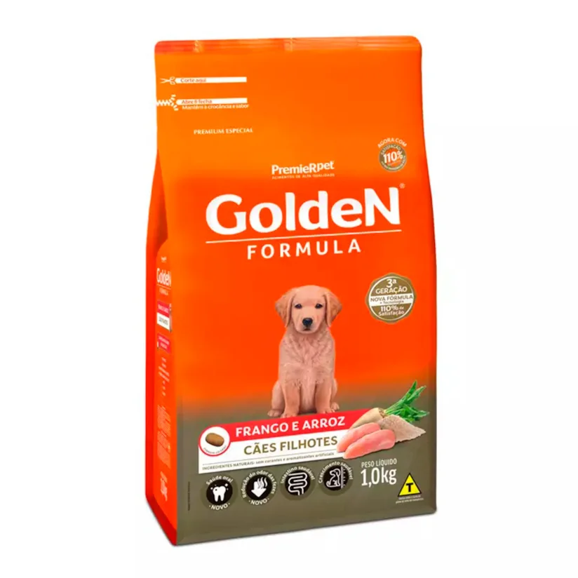 Ração Premier Golden Fórmula Cães Filhotes de Porte Médio e Grande Frango e Arroz 1kg