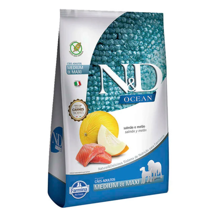 Ração N&D Ocean Cães Medium Maxi Salmão 10,1kg