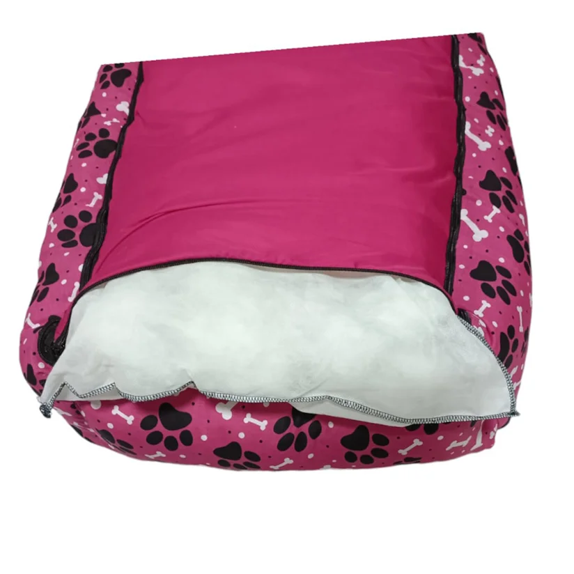 Cama para Cães e Gatos CamaPet Pata Osso Rosa Tamanho M