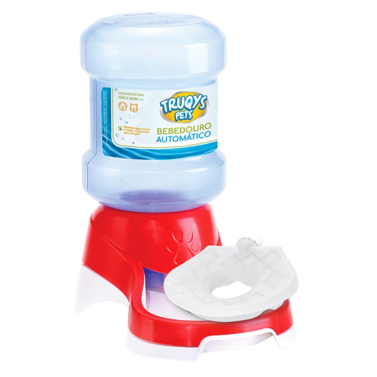 Bebedouro Automático Ice Truqys Pets para Pets Vermelho 2L