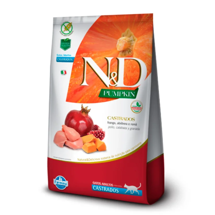 Ração N&D Pumpkin Gatos Adultos Castrado Frango 1,5kg