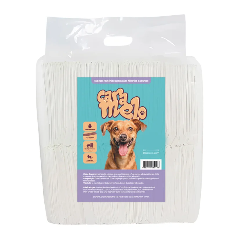 Tapete Higiênico Caramelo 60x55cm para Cães 100 Unidades