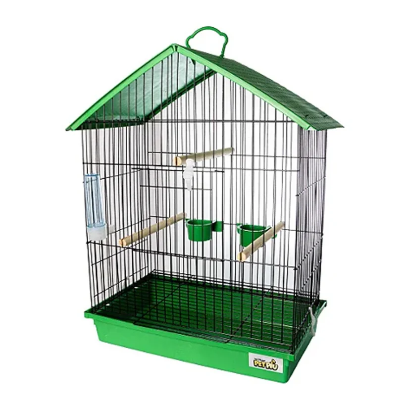 Gaiola Para Calopsita Teto Plástico Jel Plast Black/Verde