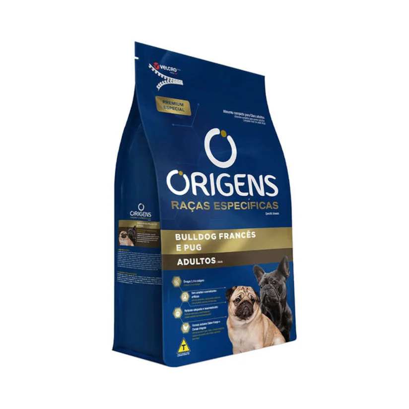 Ração Origens Cães Adultos Buldog Frances e Pug 10,1kg