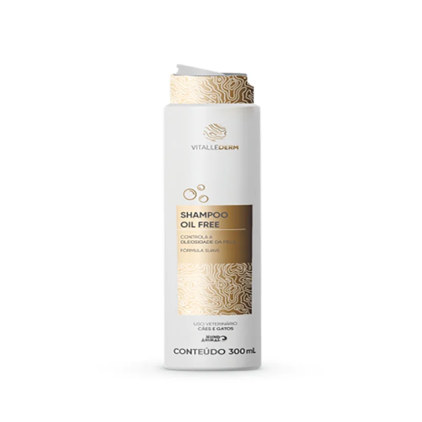 Shampoo Vitallederm Oil Free para Cães e Gatos Mundo Animal 300ml