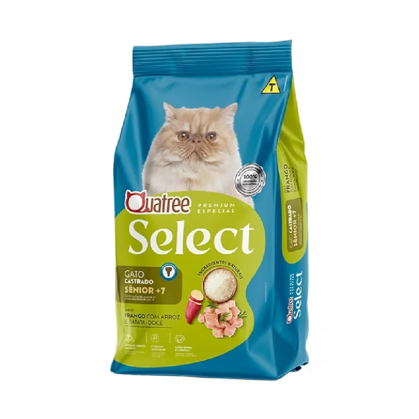 Ração Quatree Select Gatos Castrados Senior 1Kg