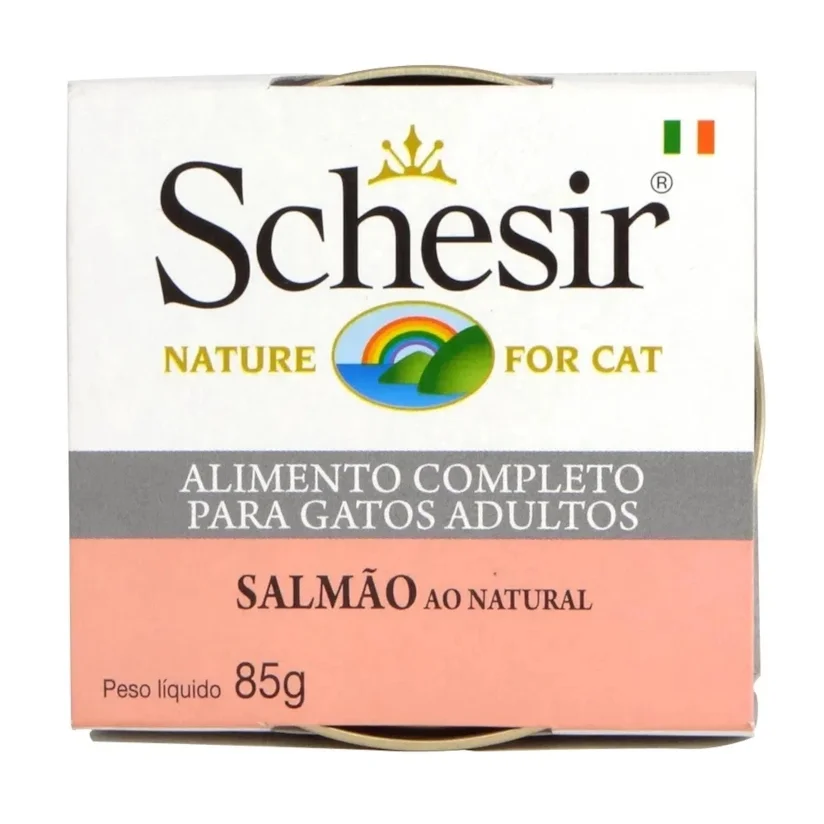 Ração Úmida Schesir Patê Gatos Salmão Natural 85g