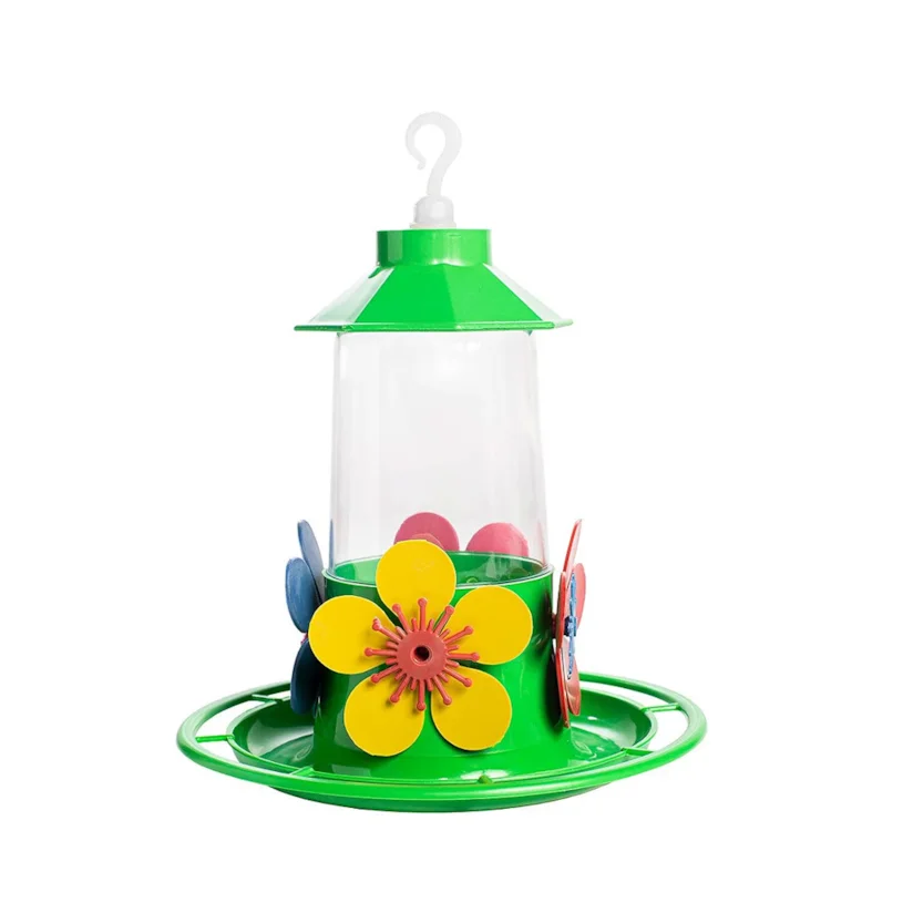 Bebedouro Beija-Flor Luxo Chapéu com Poleiro Jel Plast Verde 250ml