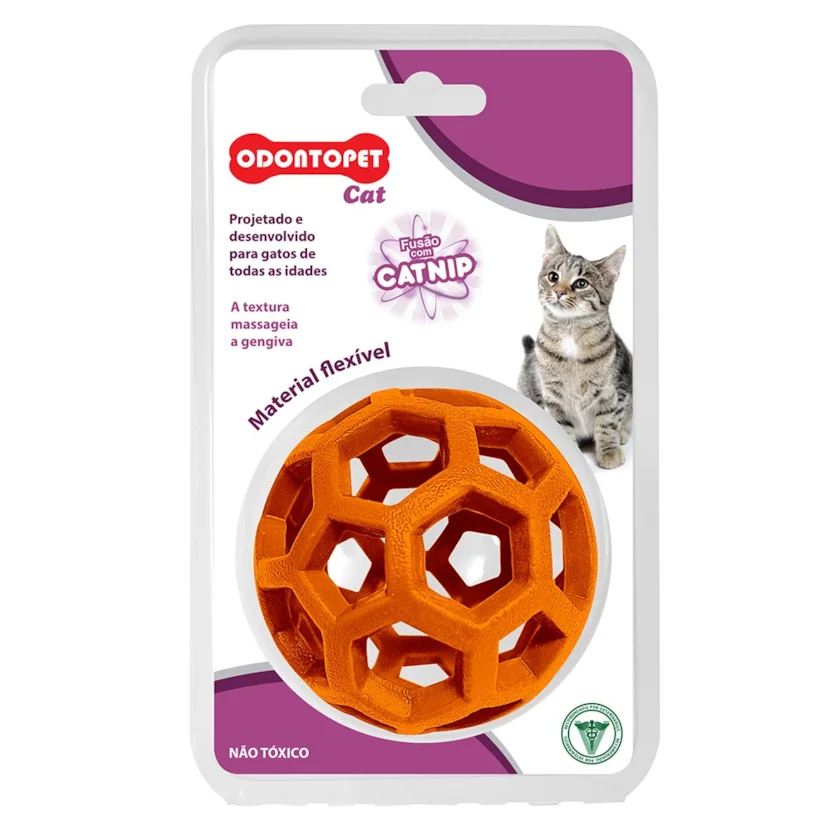 Brinquedo Gatos Bola Laranja Odontopet Cat