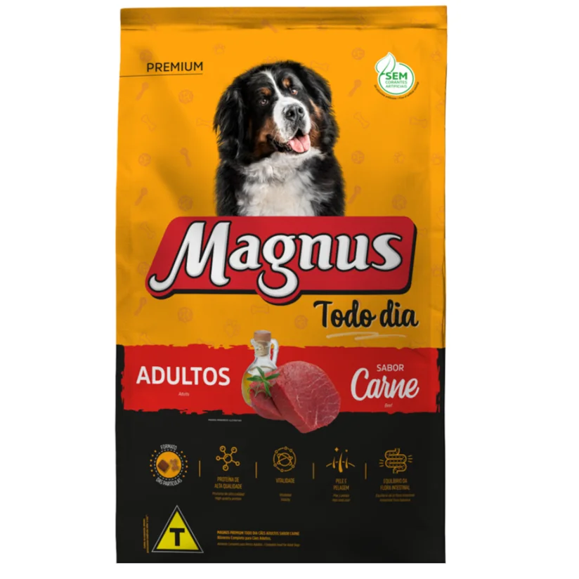 Ração Magnus Premium Cães Todo Dia Adultos Carne 15kg
