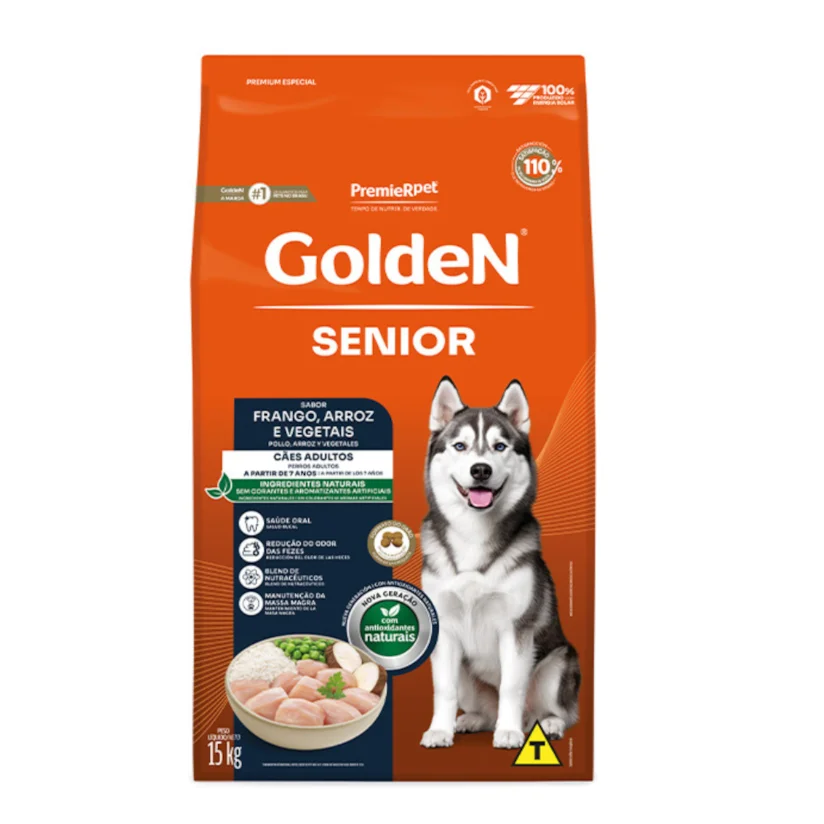 Ração Golden Formula Cães Adultos Senior Frango e Arroz 15kg