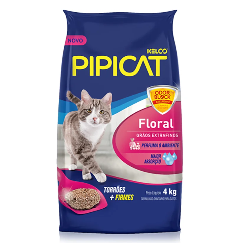 Areia Higiênica Pipicat Floral 4kg