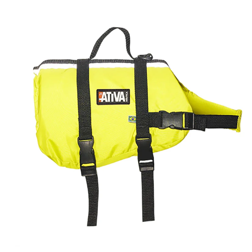 Colete Salva Vidas Pet Vest Ativa Amarelo G