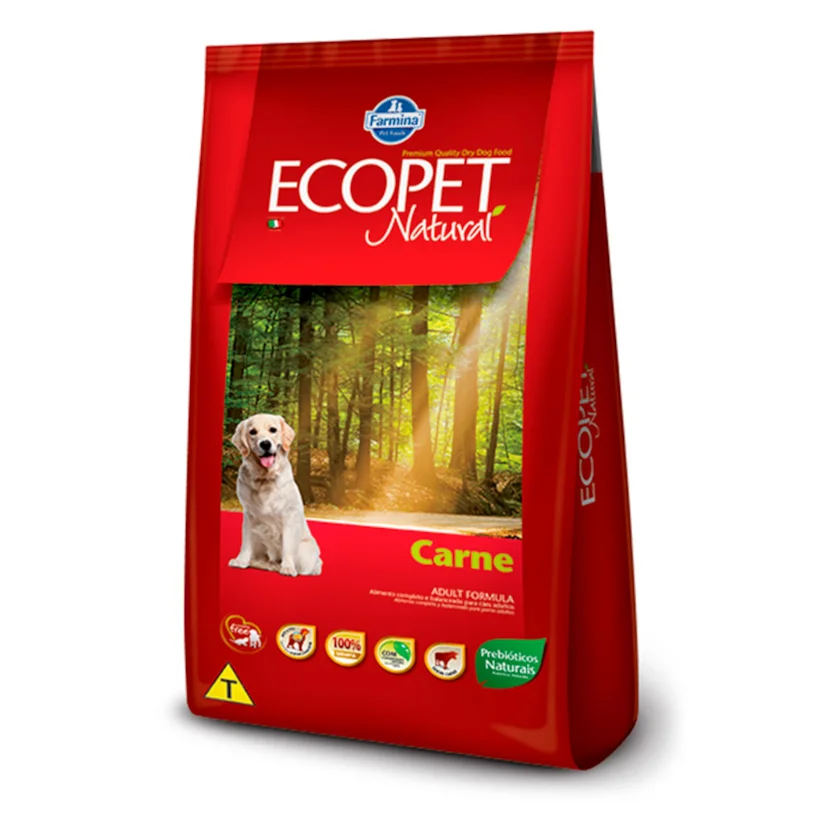 Ração Ecopet Natural Cães Adultos Carne 15kg