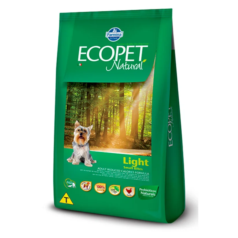 Ração Ecopet Light Cães Adultos Raças Pequenas 3kg