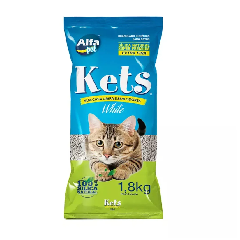 Areia Gatos Higiênica Kets White Sensitive 1,8kg