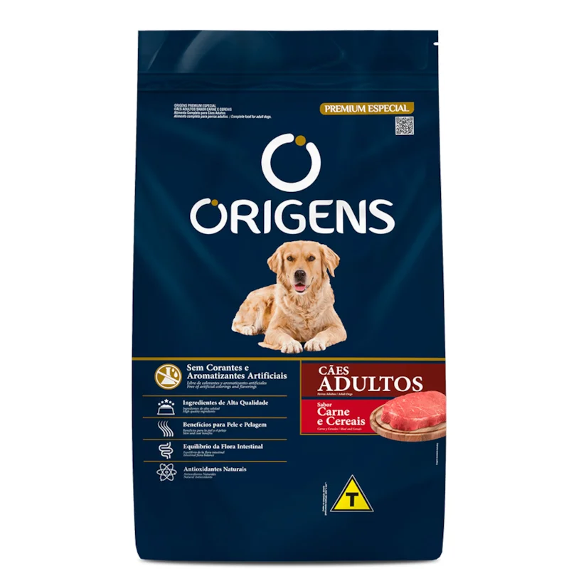 Ração Origens Cães Adultos Carne e Cereais 20kg