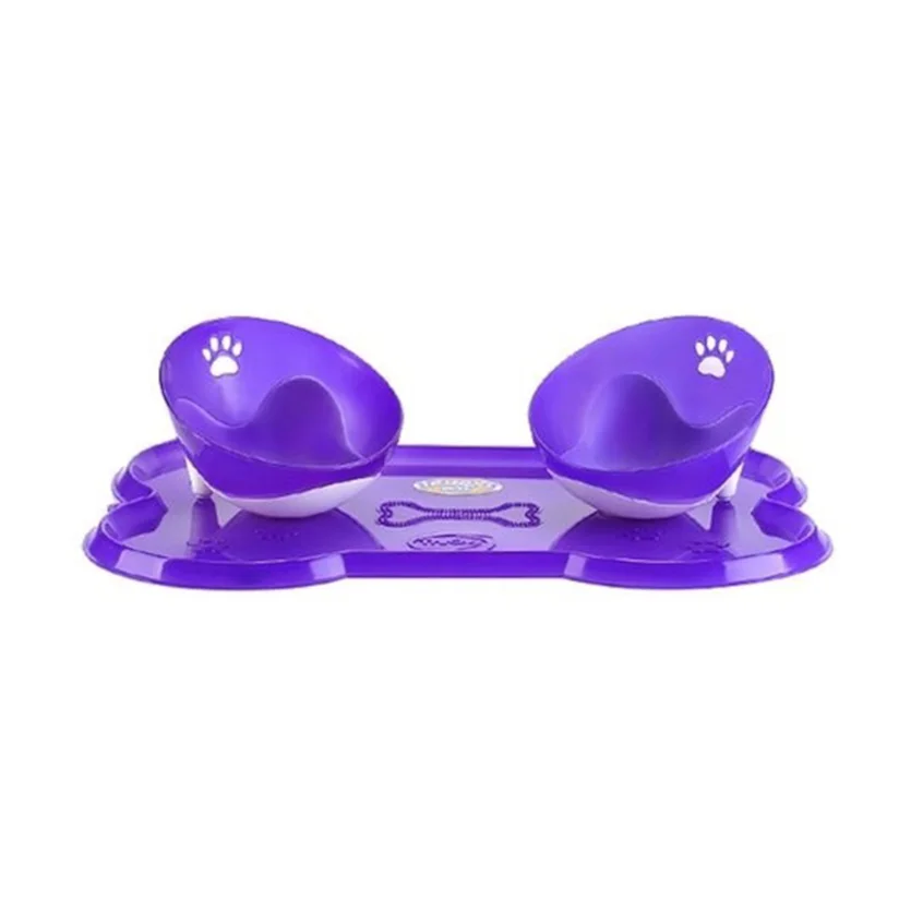 Kit Jogo Americano Osso para Pets Roxo Grande Truqys Pets