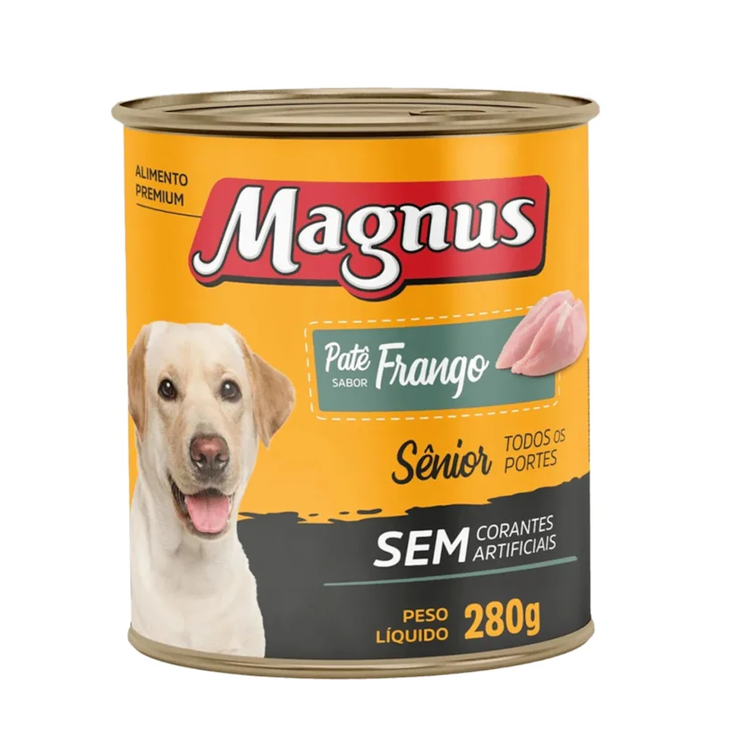 Patê Cães Magnus Sênior Frango Lata 280g